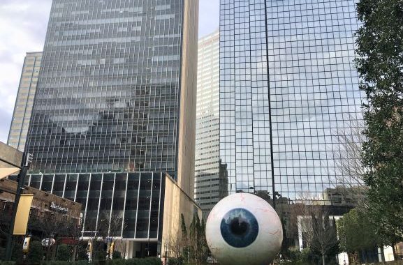Giant Eyeball Sculpture at Downtown Dallas
