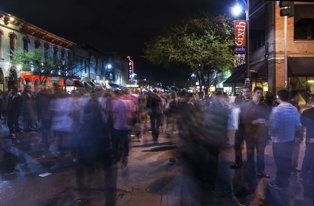 Nightlife at 6th street in Austin, Texas